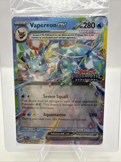 💧 Pokemon TCG Vaporeon EX 023/131 Prismatic Evolutions Stamp Promo Sealed 💧 - Image 1