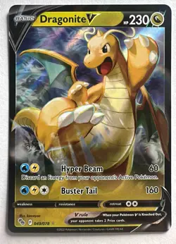 2022 Pokemon Sword & Shield Pokemon GO Dragonite V #049/078 - Image 1