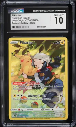 2023 Pokemon Lost Origin CHR Pikachu #GG30 CGC 10 - Image 1
