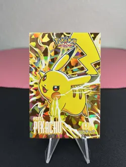 PIKACHU #025 Gold Cracked Ice CHASE Pokemon Attacks Kanto Card Database - Image 1