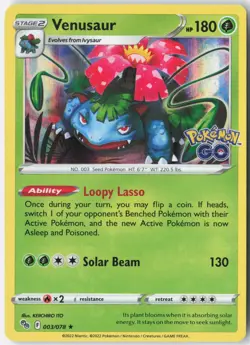 Venusaur Holo Holo Rare Pokemon GO 003/078 NM - Image 1