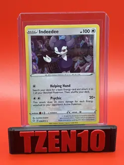 Indeedee #056/072 Shining Fates Holo Rare Pokemon Card NM - Image 1