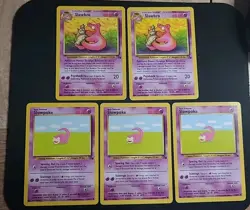 Vintage 1999 Pokemon Cards Lot Fossil Slowpoke Slowbro NM-LP - Image 1