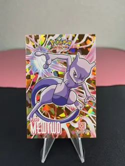 MEWTWO #150 Gold Cracked Ice CHASE Pokemon Attacks Kanto Card Database - Image 1