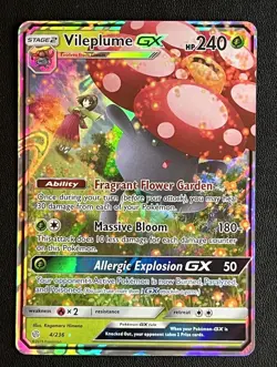 Pokemon Vileplume GX 4/236 Cosmic Eclipse NM Ultra Rare Holo Erika - Image 1