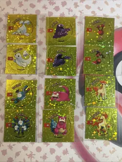 2001 Taps 12 Gold Holo Rapidash Ponyta Slowpoke Seel Pog Stickers Pokemon NonTCG - Image 1