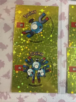 2001 Taps 12 Gold Holo Rapidash Ponyta Slowpoke Seel Pog Stickers Pokemon NonTCG - Image 3