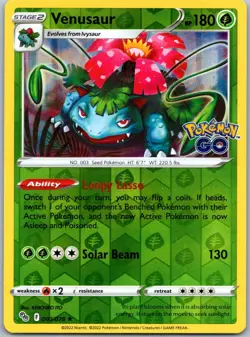 Venusaur Holo Rare Pokemon GO 003/078 NM - Image 1