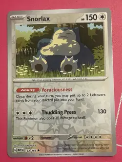 Snorlax 143/165 - SV: Scarlet & Violet 151 - Reverse Holo - Pokemon TCG - NM - Image 1