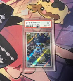 PSA 9 2023 Pokemon SVI EN Riolu Illustration Rare #215 Mint - Image 1
