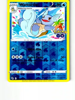 Wartortle 016/078 Uncommon Pokemon GO Pokemon Reverse Holo Lightly Played - Image 1