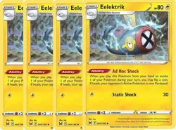 Pokemon - Eelektrik x 4 60/196 NM Lost Origin - Plus Free Holo Card - Image 1