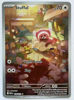 Stufful 154/132 ME01 Mega Evolution Illustration Rare Art Pokemon TCG Card NM/M - Image 1