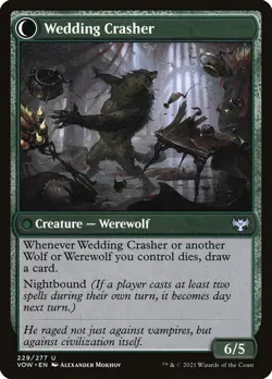 [MTG] Wolfkin Outcast // Wedding Crasher (Foil) (229) (VOW) LP-HP - Image 2