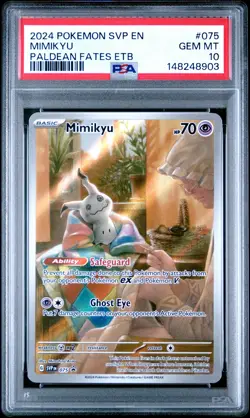 2024 POKEMON SVP EN-SV BLACK STAR PROMO #075 MIMIKYU PSA 10 - Image 1
