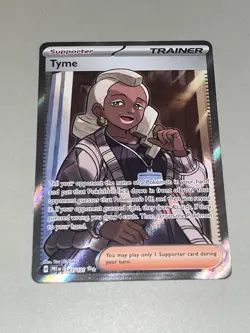 Pokemon TCG Tyme 143/131 Prismatic Evolutions Ultra Rare Full Art Holo Trainer - Image 3