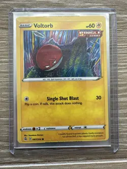 RARE MISPRINT Voltorb Pokemon Card Single Strike 087/264 Holo Rare - Image 1