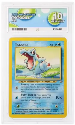Pokemon Totodile 81/111 Neo Genesis Ace 10 Gem Mint 2000 Pop 1! - Image 1