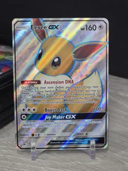 Pokemon Card Eevee GX SM242 Sun & Moon Full Art Black Star Promo 2020 Holo NM - Image 3