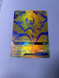 ✨ Lunala GX Gold Secret Rare Full Art – Sun & Moon NM Pokemon Card ✨ - Image 2