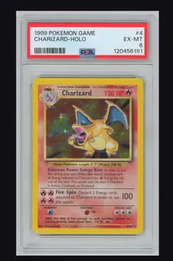1999 Pokemon Base Set Charizard Rare Holo PSA 6 #4/102 - Image 1