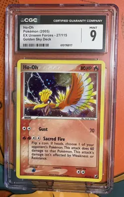 Pokemon Ho-Oh EX Unseen Forces Cosmos Holo Rare #27 CGC 9 Mint - Image 3