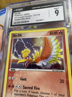 Pokemon Ho-Oh EX Unseen Forces Cosmos Holo Rare #27 CGC 9 Mint - Image 4