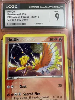 Pokemon Ho-Oh EX Unseen Forces Cosmos Holo Rare #27 CGC 9 Mint - Image 5