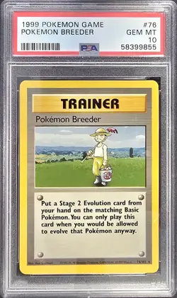 1999 POKEMON GAME #76 POKEMON BREEDER PSA 10 - Image 1