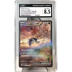 GREAT TUSK ex 2023 Illustration Rare 246/198 Scarlet & Vio Pokemon Card CGC 8.5 - Image 1