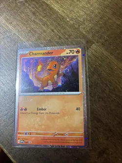 Charmander SVP047 Cosmos Holo Black Star 151 Promo Pokemon 4 Swirls One On Hand - Image 1