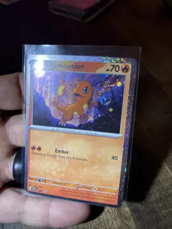 Charmander SVP047 Cosmos Holo Black Star 151 Promo Pokemon 4 Swirls One On Hand - Image 2