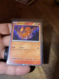 Charmander SVP047 Cosmos Holo Black Star 151 Promo Pokemon 4 Swirls One On Hand - Image 4