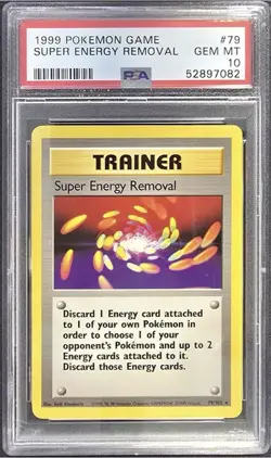 1999 POKEMON GAME #79 SUPER ENERGY REMOVAL PSA 10 - Image 1
