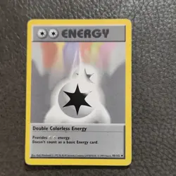 Pokemon Double Colorless Energy Base Set Shadowless Card Heavily Played/Damaged - Image 1