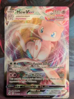 Pokemon TCG Fusion Strike Mew VMAX Ultra Rare Card 114/264 NM - Image 1