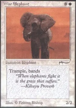 1x War Elephant (Dark) Heavy Play, English Arabian Nights MTG Magic - Image 1