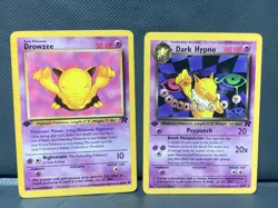 DARK HYPNO & DROWZEE 1ST EDITION [NM/LP] RARE VINTAGE TEAM ROCKET POKEMON CARDS - Image 1