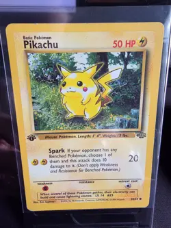 Vintage 1999 Pokemon TCG Jungle PIKACHU 1st Edition! 60/64 LP-MP English - Image 1