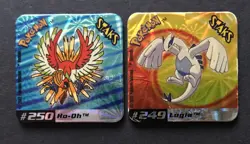2X Pokemon Staks Magnets Lugia Ho-oh Johto Legendary Gold Silver #249 #250 SHINY - Image 1