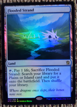 Flooded Strand FOIL – MTG Khans of Tarkir – NM – Commander Fetch Land Foil - Image 1