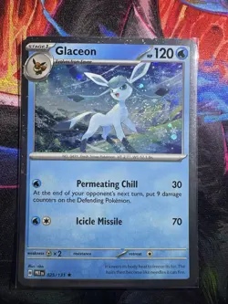 Pokemon TCG Glaceon Prismatic Evolutions 025/131 Cosmo Holo x2 Swirl 💫 - Image 1