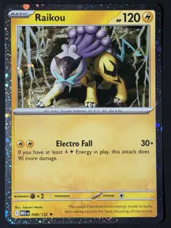 Raikou 048/132 Rare Mega Evolution Promo Cosmos Holo NM w/ SWIRL 🌀 Pokemon TCG - Image 2