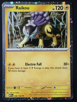 Raikou 048/132 Rare Mega Evolution Promo Cosmos Holo NM w/ SWIRL 🌀 Pokemon TCG - Image 3