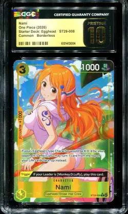 PRISTINE CGC 10 Nami ST29-008 Starter Deck: Egghead Common 2026 EN One Piece - Image 1