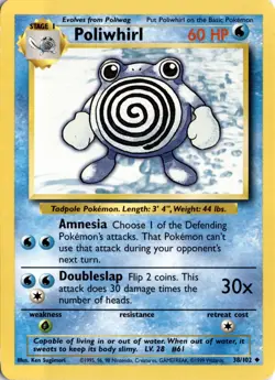Poliwhirl 038/102 Base Set Pokemon Card TCG - Image 1