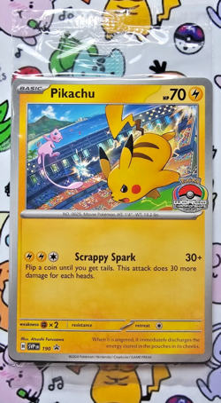 Pikachu SVP EN 190 - 2024 World Championships Sealed Promo Pokemon TCG Card - Image 1
