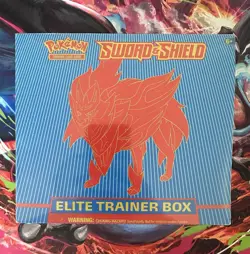 Sword & Shield Base Set Elite Trainer Box ETB Zamazenta Pokemon Sealed 820650104459 - Image 1