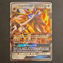 Pokemon Solgaleo GX Ultra Rare GX Holo SM Base Set 89/149 250 HP English Card - Image 1