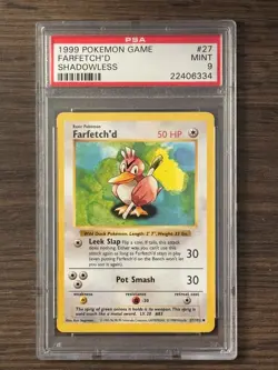 POKEMON GAME SHADOWLESS FARFETCH'D #27 PSA9 # 22406334 - Image 1